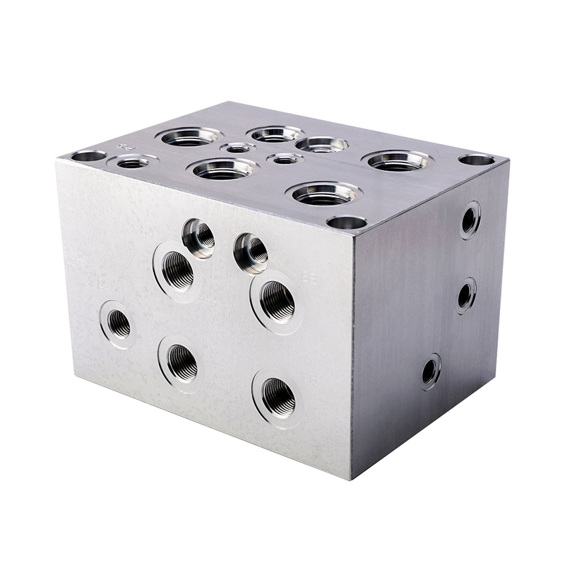 High-Precision Aluminum and Steel Hydraulic Manifold Block with +/-0.01mm Tolerance for Heavy-Duty Applications