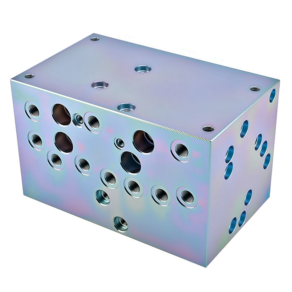 High Precision CNC Machined Hydraulic Manifold Block with ISO 9001:2015 Certification and 100% Hydraulic Function Testing