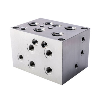 High-Precision Aluminum and Steel Hydraulic Manifold Block with +/-0.01mm Tolerance for Heavy-Duty Applications